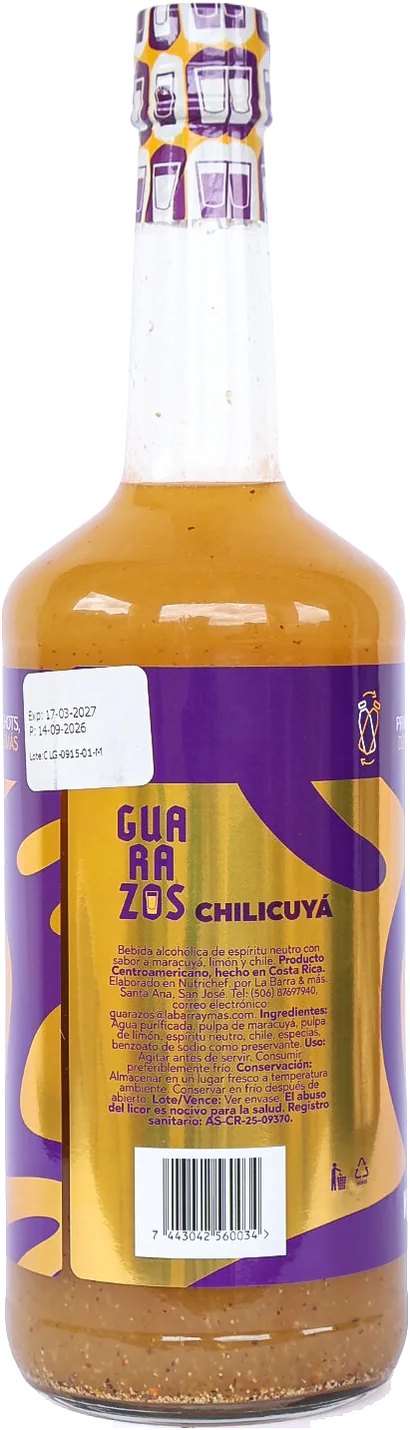 Chilicuyá por detrás: ingredientes y registro sanitario